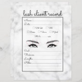 Eenvoudig zwart-witlash-clientrecord (Voorkant / Achterkant)