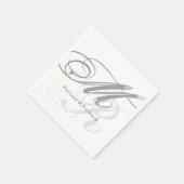 eenvoudig zwart-witmonogram servetten (Hoek)