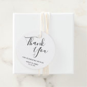 Eenvoudig zwart-witscript bruiloft Hartelijk dank Bedankjes Labels (In situ)