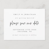 Eenvoudig zwart-witscript gebruiken om de datum op aankondigingskaart (Voorkant)