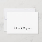 Eenvoudig zwart-witscript hartelijk dank bedankkaart (Voorkant)