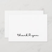 Eenvoudig zwart-witscript hartelijk dank bedankkaart (Voorkant / Achterkant)