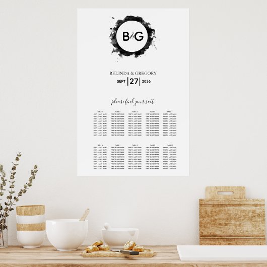 Eenvoudig zwart-witstemdiagram poster (Keuken)