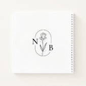 Eenvoudig zwart witstemhandboek notitieboek (Achterkant)