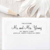 Eenvoudig zwart-witstempeladres voor bruiloften etiket (Insitu)