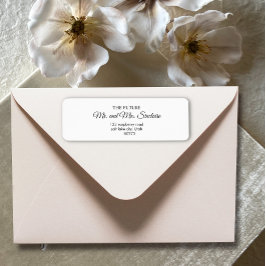 Eenvoudig zwart-witstempeladres voor bruiloften etiket