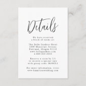 Eenvoudig zwart-witstempelgegevens informatiekaartje (Voorkant)