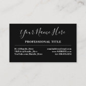 Eenvoudig zwart-witvlinderminimalistisch Logo Visitekaartje (Achterkant)