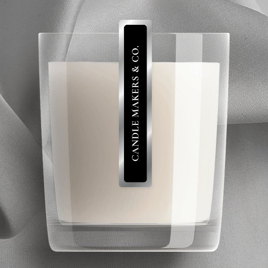 Eenvoudig Zwart Zilver Tamper Proof Dunne Kaars La Labels