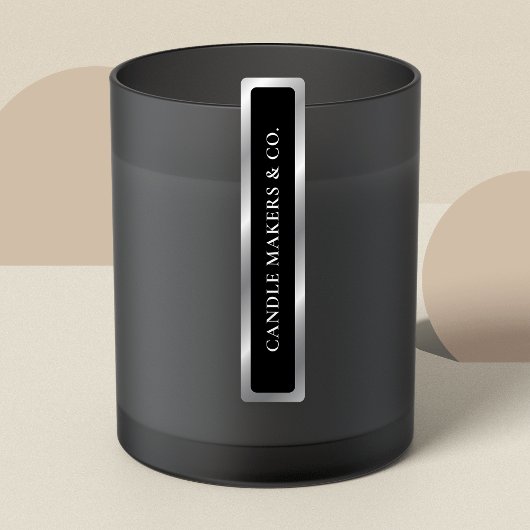 Eenvoudig Zwart Zilver Tamper Proof Dunne Kaars La Labels