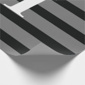 Eenvoudig zwart zwart grijs wit stripmonogram cadeaupapier (Hoek)
