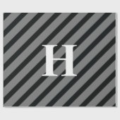 Eenvoudig zwart zwart grijs wit stripmonogram cadeaupapier (Vlak)