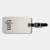 Eenvoudig zwart zwart zwart, zilver monogram bagagelabel (Voorkant horizontaal)