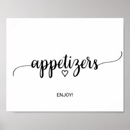 Eenvoudig Zwarte Calligrafie Hapjes Bord Poster