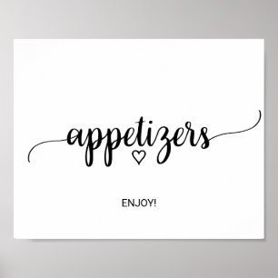 Eenvoudig Zwarte Calligrafie Hapjes Bord Poster