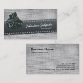 Eenvoudig zwarte en witte fotografische camera-len visitekaartje (Voorkant / Achterkant)