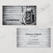 Eenvoudig zwarte en witte fotografische camera-len visitekaartje (Voorkant / Achterkant)