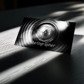 Eenvoudig zwarte en witte fotografische camera-len visitekaartje