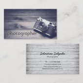 Eenvoudig zwarte en witte fotografische camera-len visitekaartje (Voorkant / Achterkant)