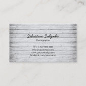 Eenvoudig zwarte en witte fotografische camera-len visitekaartje (Achterkant)