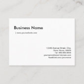 Eenvoudig zwarte en witte fotografische camera-len visitekaartje (Achterkant)