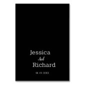 Eenvoudig zwarte kalligrafietabel kaart (Achterkant)