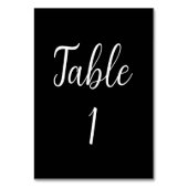 Eenvoudig zwarte kalligrafietabel kaart (Voorkant)