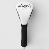 Eenvoudig Zwarte Lettertype Hart Oprichtingsjaar M Golfheadcover (Voorkant)