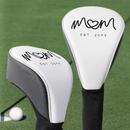 Eenvoudig Zwarte Lettertype Hart Oprichtingsjaar M Golfheadcover