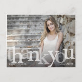 Eenvoudig Zwarte Ombre Foto Afstudeer Dankjewel Briefkaart (Voorkant)