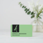 Eenvoudig zwarte professionele horizontale bus visitekaartje (Staand voorkant)