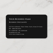 Eenvoudig zwarte professionele horizontale bus visitekaartje (Achterkant)