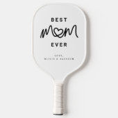 Eenvoudig Zwarte Script Hart Modern Beste Moeder O Pickleball Paddle (Achterkant)