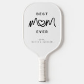 Eenvoudig Zwarte Script Hart Modern Beste Moeder O Pickleball Paddle (Voorkant)