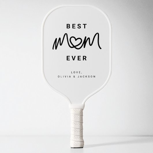 Eenvoudig Zwarte Script Hart Modern Beste Moeder O Pickleball Paddle