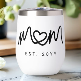 Eenvoudig Zwarte Script Hart Moeder Mama Opgericht