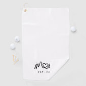 Eenvoudig Zwarte Script Hart Nieuwe Moeder Gevesti Golfhanddoek (Insitu)