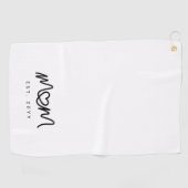 Eenvoudig Zwarte Script Hart Nieuwe Moeder Gevesti Golfhanddoek (Horizontaal)