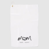 Eenvoudig Zwarte Script Hart Nieuwe Moeder Gevesti Golfhanddoek (Voorkant)