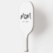 Eenvoudig Zwarte Script Hart Nieuwe Moeder Gevesti Pickleball Paddle (Links)