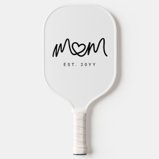 Eenvoudig Zwarte Script Hart Nieuwe Moeder Gevesti Pickleball Paddle (Voorkant)