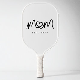 Eenvoudig Zwarte Script Hart Nieuwe Moeder Gevesti Pickleball Paddle