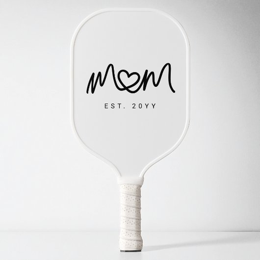 Eenvoudig Zwarte Script Hart Nieuwe Moeder Gevesti Pickleball Paddle