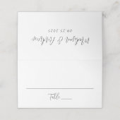 Eenvoudig Zwarte Script Huwelijk Plaatskaartje (Buitenkant ongevouwen)