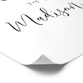 Eenvoudig Zwarte Script Trouw Welkom Poster (Hoek)