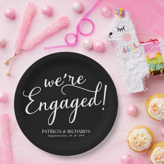 Eenvoudig: zwarte servicepartij papieren bordje (Feest)