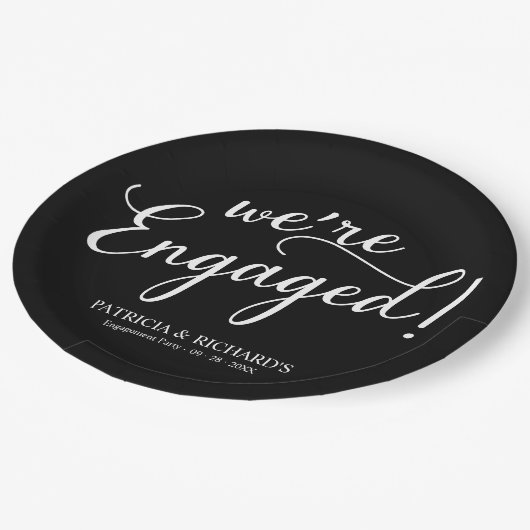 Eenvoudig: zwarte servicepartij papieren bordje (Gekanteld)