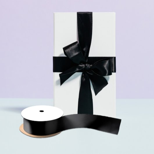 Eenvoudig zwarte, vaste kleur aanpassen satijnen lint