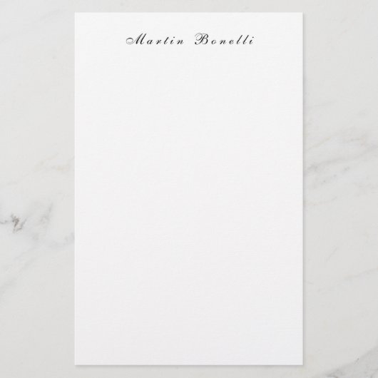 Eenvoudig Zwarte Witte Trendy Calligrafie Script Briefpapier (Voorkant)