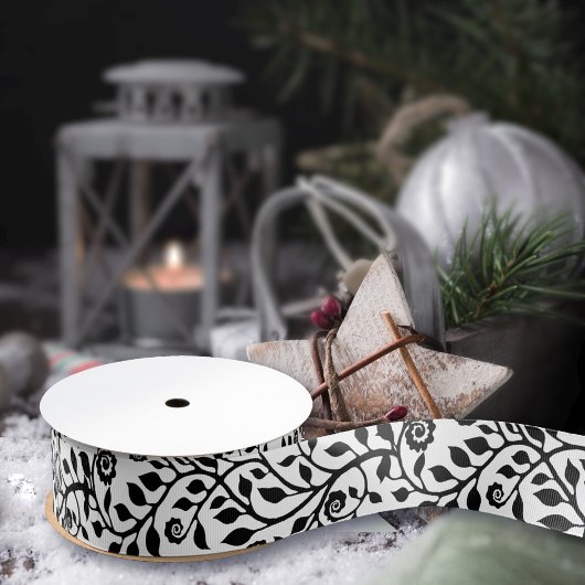 Eenvoudig , Zwematisch, zwart-wit afdrukken Grosgrain Lint